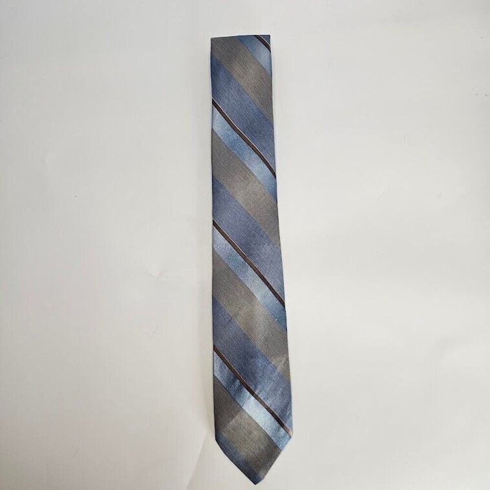 Vintage Sears Men's Store Tie Blue & Gray Stripes 3"x57" Clean